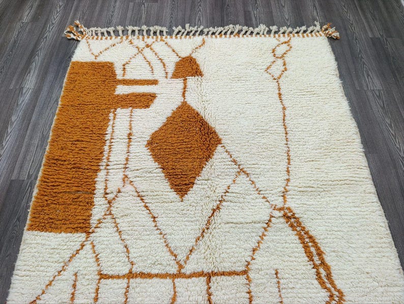 Grand Tapis Berbère Marocain Fait Main 250 × 150 cm – Artisanat Traditionnel IZRI
