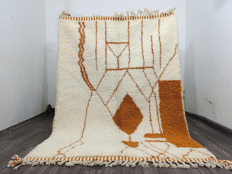 Grand Tapis Berbère Marocain Fait Main 250 × 150 cm – Artisanat Traditionnel IZRI