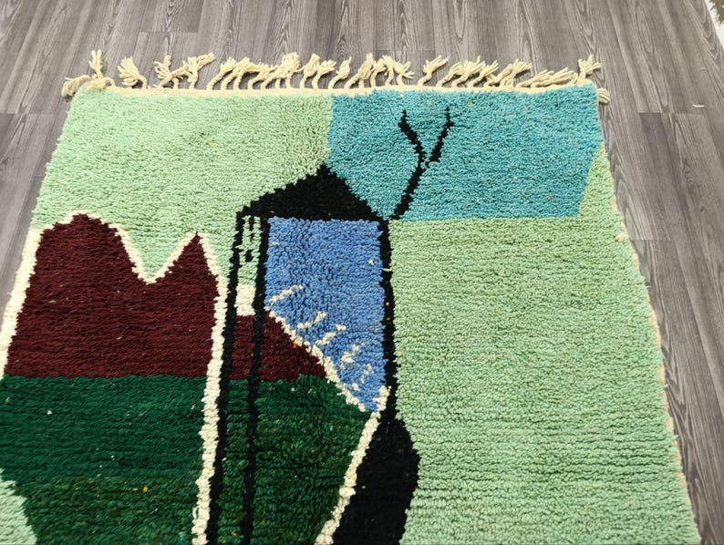 Grand Tapis Berbère Marocain Fait Main 250 × 150 cm – Artisanat Traditionnel IZRI