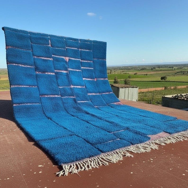 Tapis Berbère Fait Main 300 × 200 cm – Décoration Authentique du Maroc