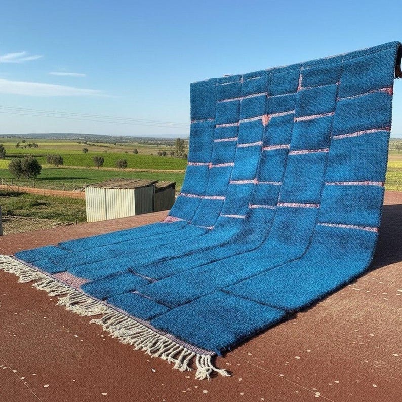 Tapis Berbère Fait Main 300 × 200 cm – Décoration Authentique du Maroc