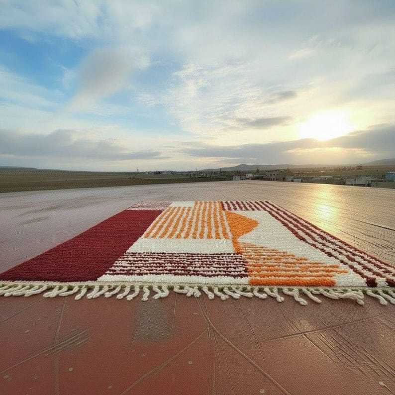 Grand Tapis Berbère Marocain Fait Main 250 × 150 cm – Artisanat Traditionnel IZRI