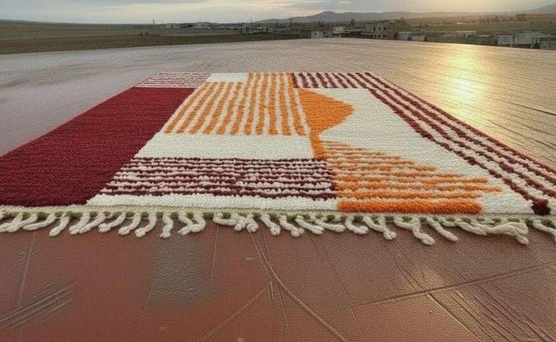 Grand Tapis Berbère Marocain Fait Main 250 × 150 cm – Artisanat Traditionnel IZRI