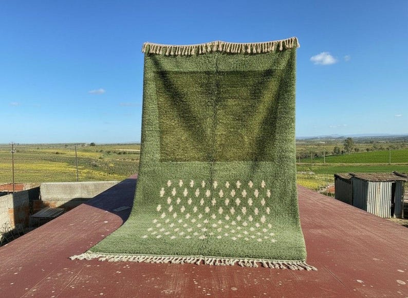 Tapis Marocain Traditionnel Fait Main 300 × 200 cm – Tissage Artisanal Authentique IZRI