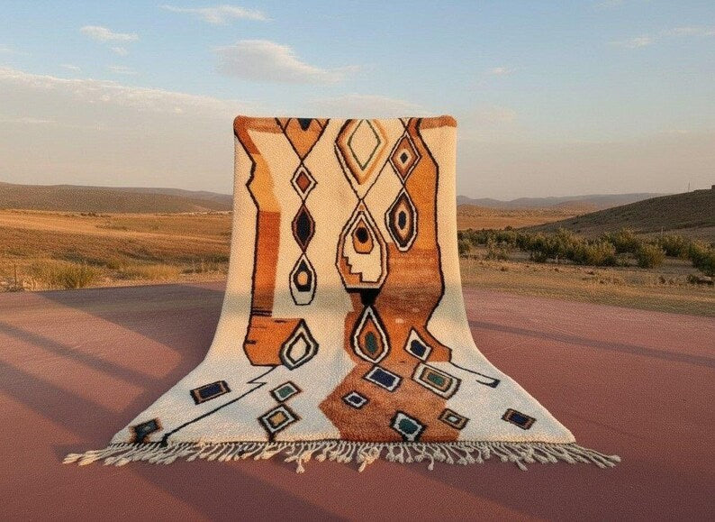 Tapis Marocain Artisanal 250 × 150 cm – Laine Tissée à la Main – Style Traditionnel IZRI