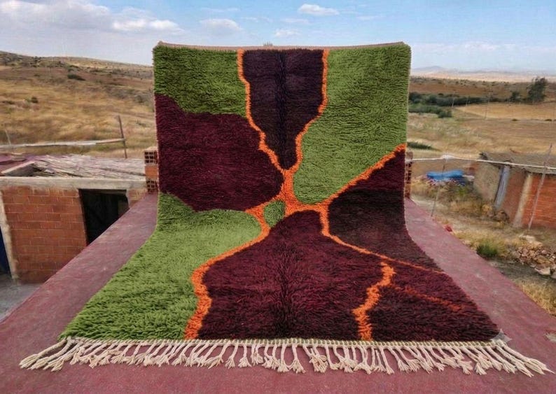 Tapis Marocain Artisanal 300 × 200 cm – Laine Tissée à la Main – Style Traditionnel IZRI