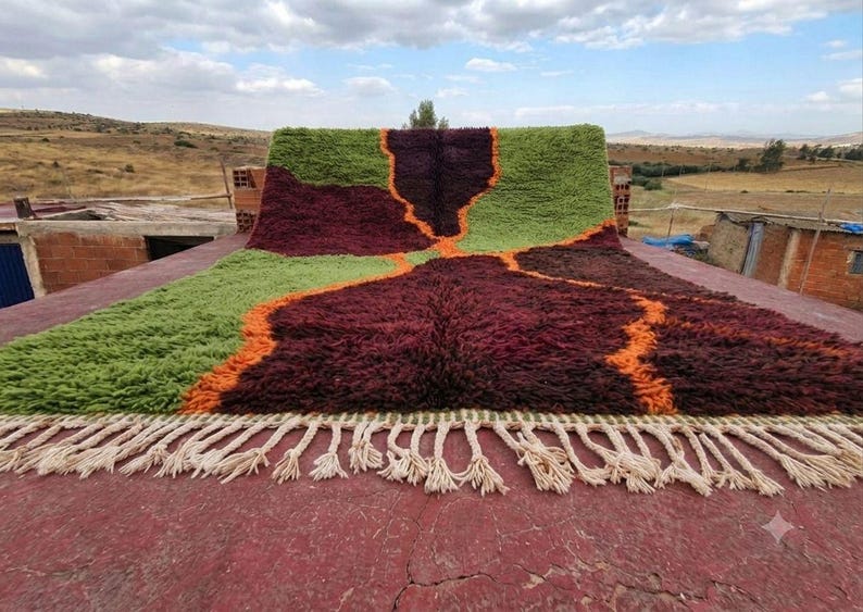 Tapis Marocain Artisanal 300 × 200 cm – Laine Tissée à la Main – Style Traditionnel IZRI