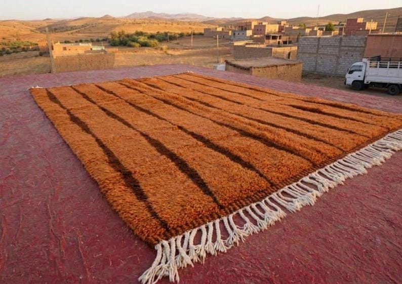 Grand Tapis Berbère Marocain Fait Main 250 × 150 cm – Artisanat Traditionnel IZRI